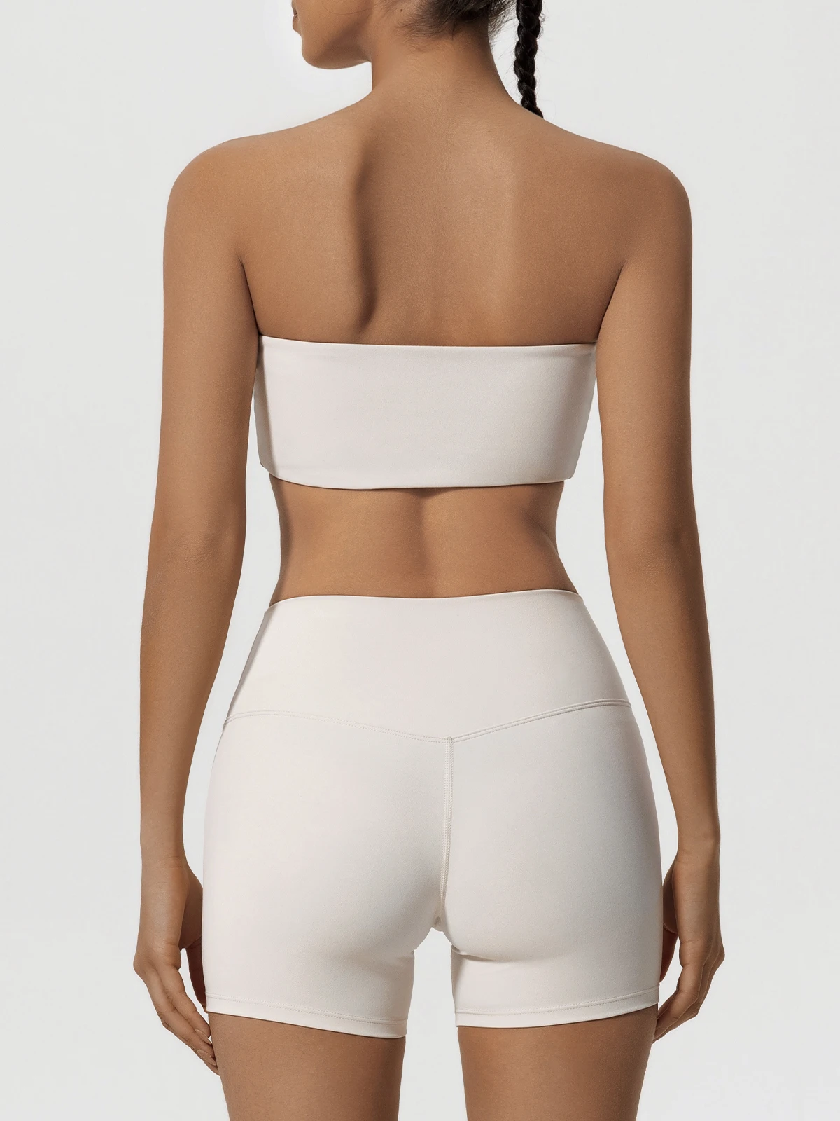 Two Piece Fitness Sports Workout Yoga Outfit Strapless Bra Gym Suits - Image 12