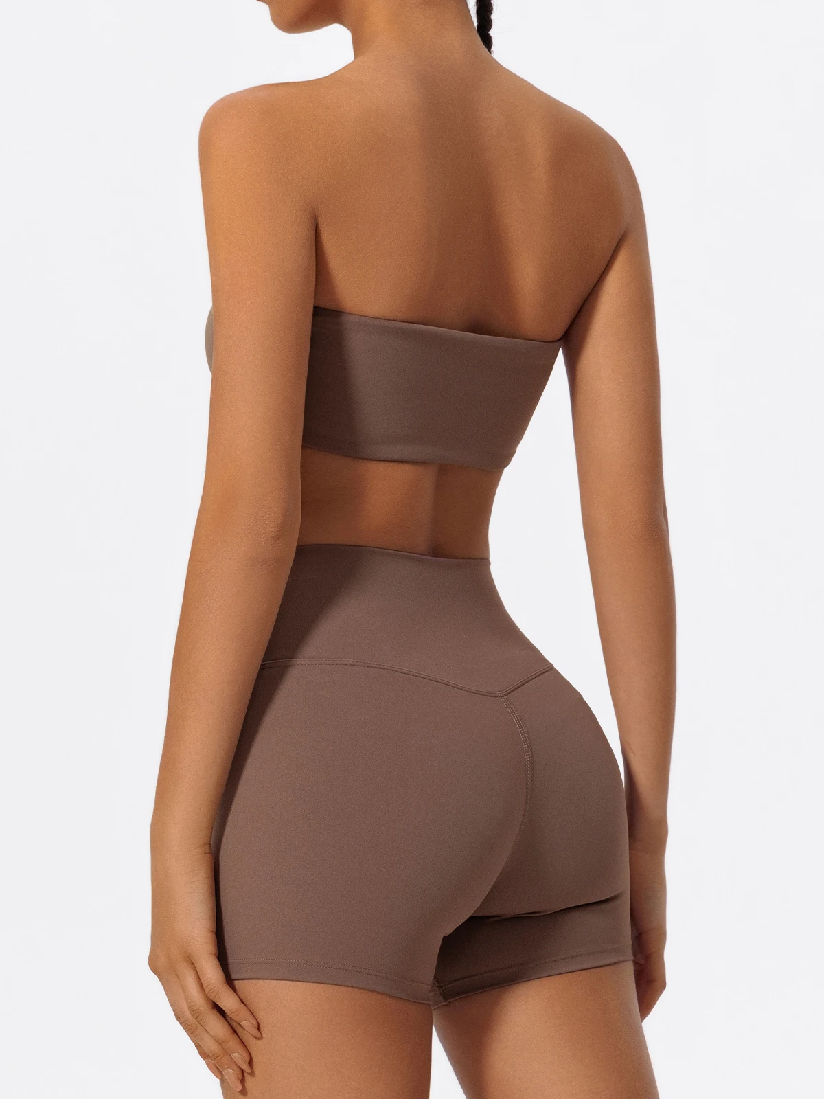 Two Piece Fitness Sports Workout Yoga Outfit Strapless Bra Gym Suits - Image 4