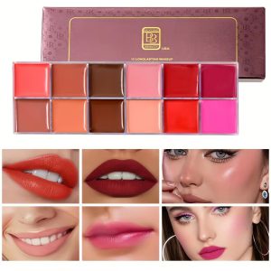 12 Color Lip Gloss Palette Makeup Moisturizing Lipstick Palette