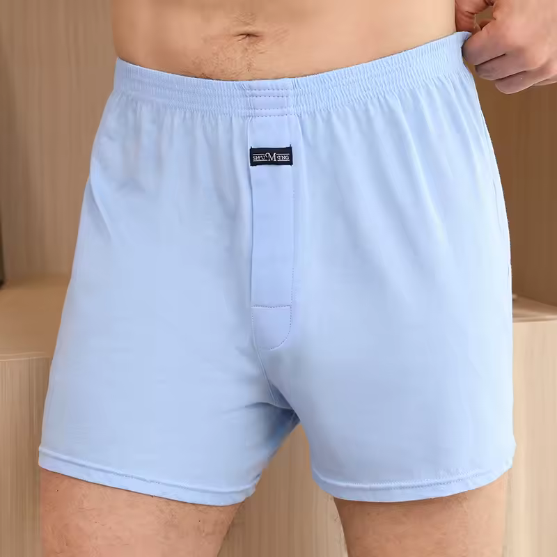 1PCS Pure Cotton Home Sleeping Loose Breathable Men's High Waisted Four Corner Boxers Shorts