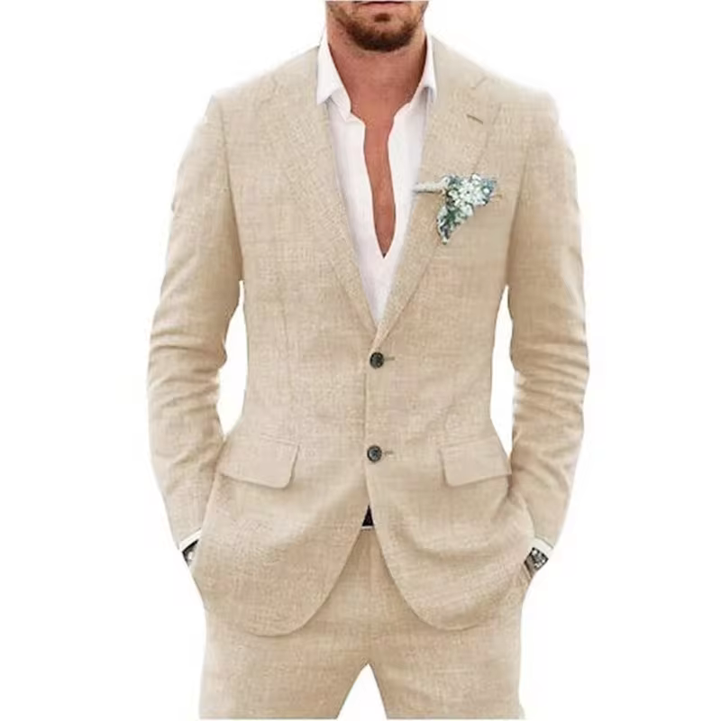 2 Piece Notch Lapel Wedding Prom Party Tuxedo Set Groom Blazer & Pants