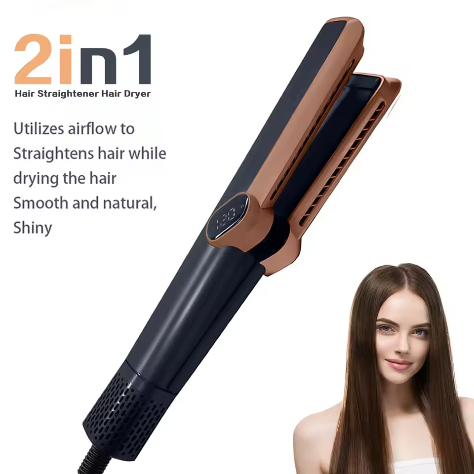 2in1 Hair Dry Air Negative Ion Portable Wet & Dry Hair Straightener