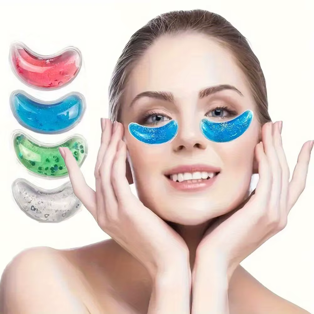 2pcs Eye Patches for Puffy Eyes Reusable Ice Gel Eye Pad Cooling Eye Patch Hot Cold Eye Mask