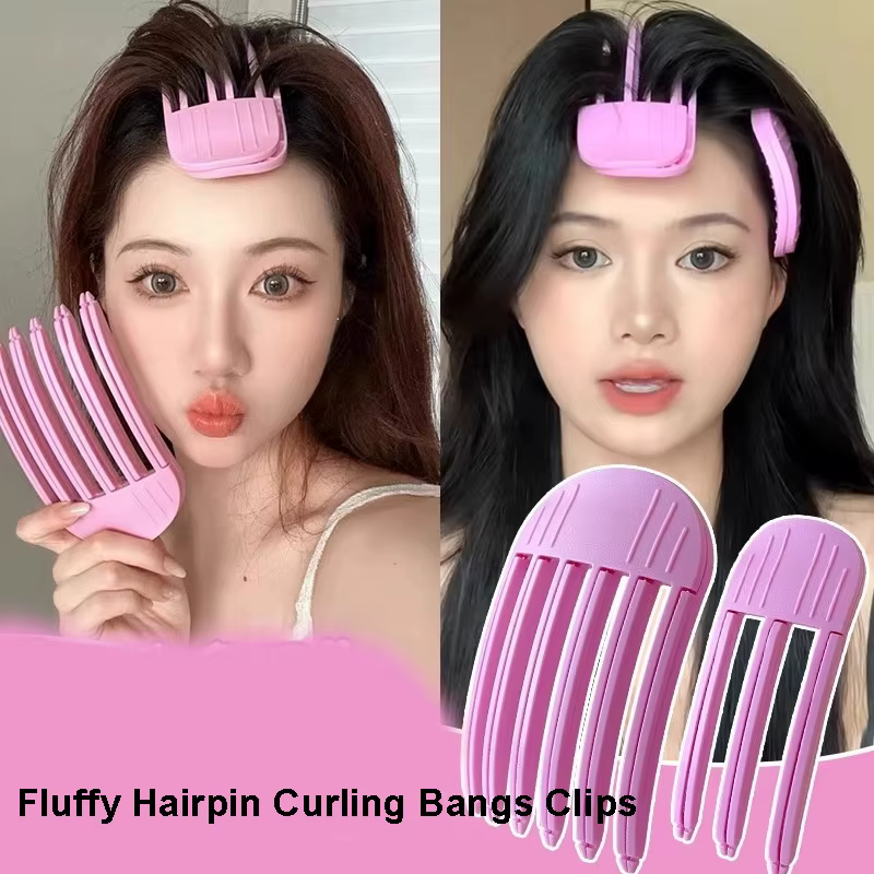 2pcs Fluffy Hairpin Curling Bangs Clips Hair Roots Volumizing Hair Clips Set