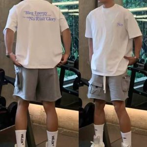 Men's Cotton Short Sleeves Loose Breathable Street Sports T-shirt