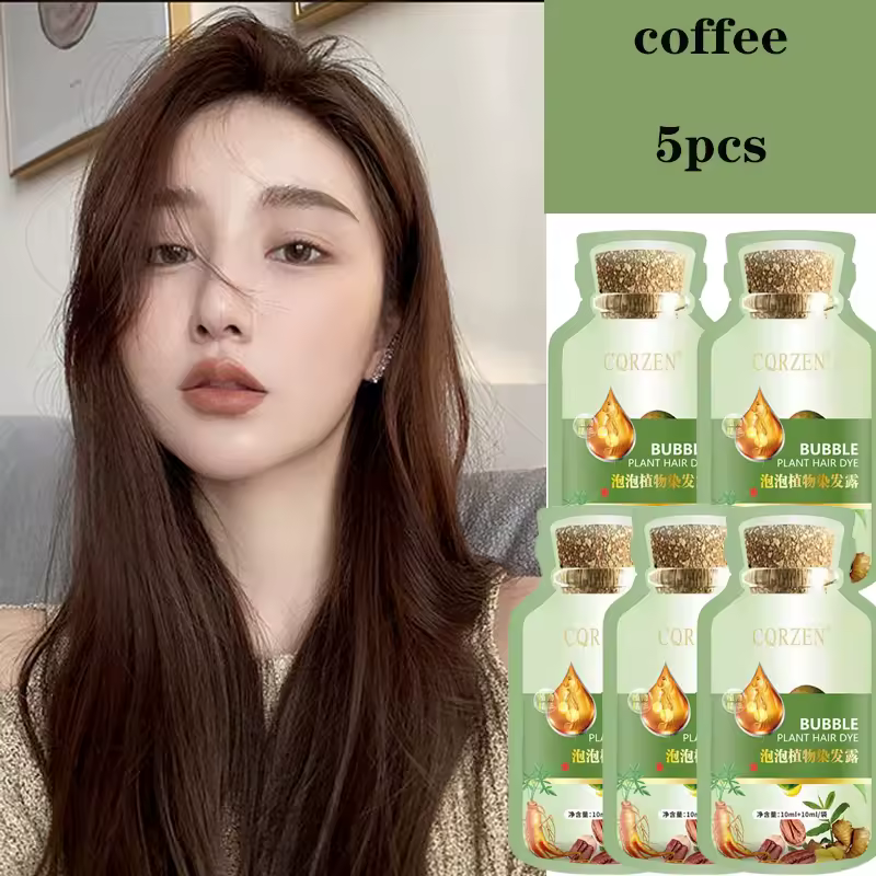 5pcs Pure Natural Herbal Hair Dye Shampoo Change Hair Color Bubble Plant Hair Dye Hair Care