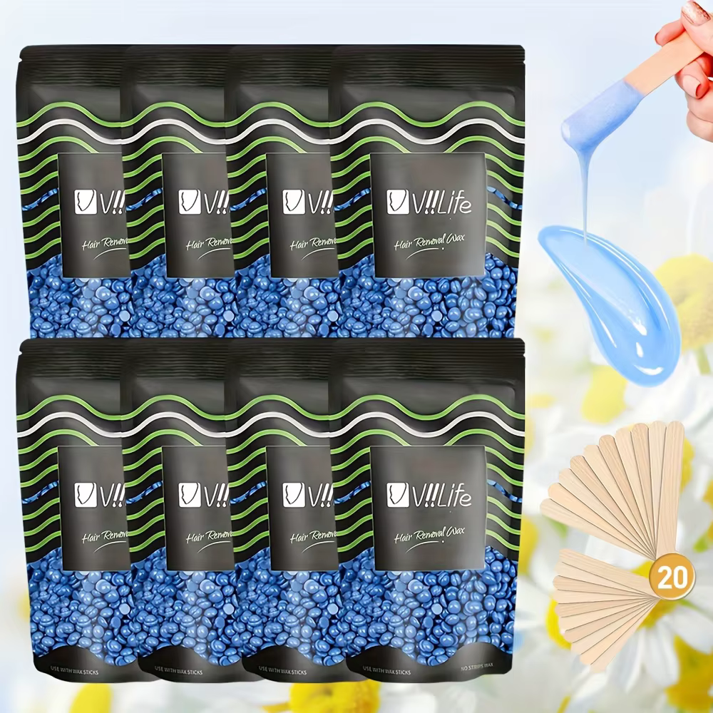 8pcs Large Capacity Aloe Vera Scent Alcohol-Free Quick Lasting for Body Hair Removal