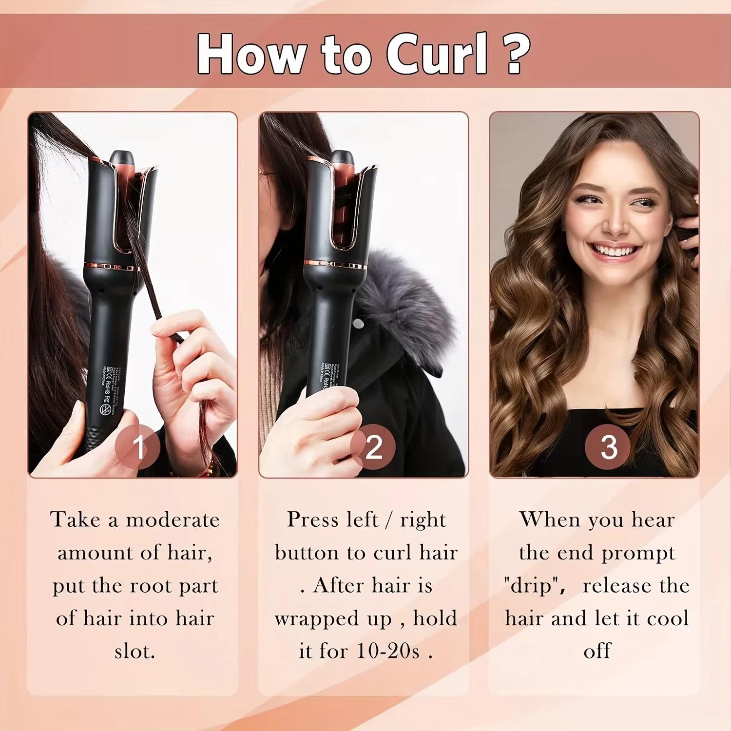 Automatic Hair Curling Iron Ceramic Rotating Air Curler Air Spin Wand Styler Curl Machine - Image 7