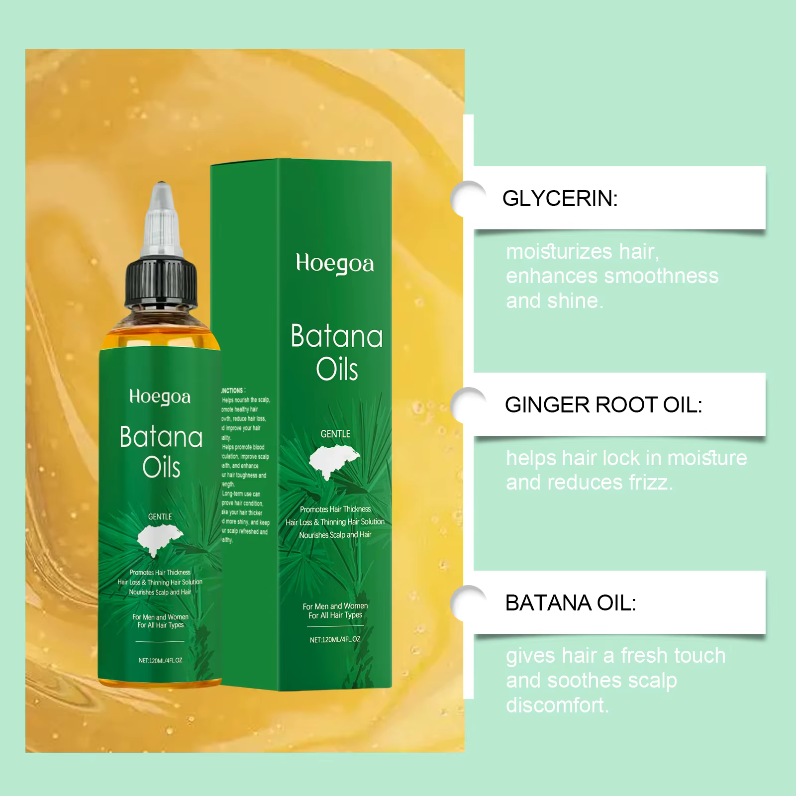Batana Hair Growth Oil Repair Hair Root Anti Loss Improve Split Essential Oil - Image 4