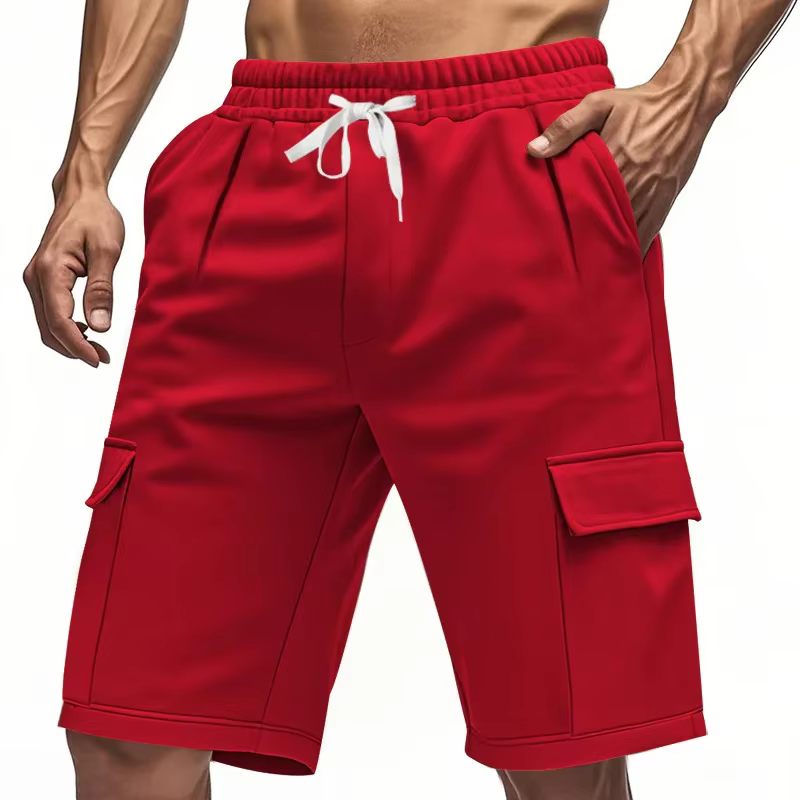 Breathable And Skin-Friendly Multi-pocket Sports Style Squat Jogging Five-Point Loose Shorts