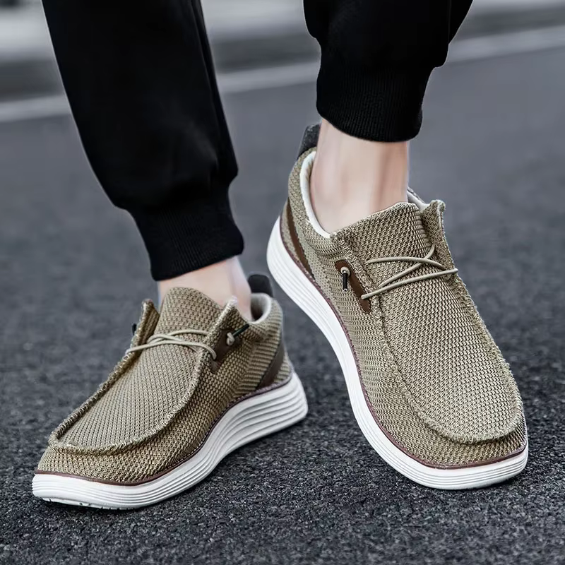 Breathable Casual Canvas Slip Comfort Slip-on Male Loafer Soft Loafers Lightweight Working Shoes