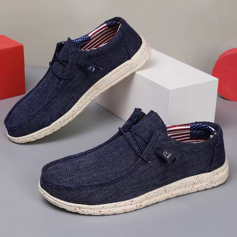 Breathable Slip on Flats Vulcanized Driving Walking Sneakers Men Casual Canvas Shoes - Image 9