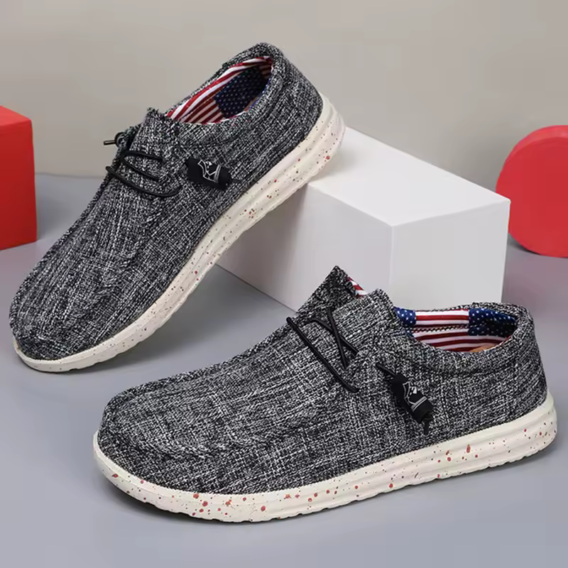 Breathable Slip on Flats Vulcanized Driving Walking Sneakers Men Casual Canvas Shoes - Image 3