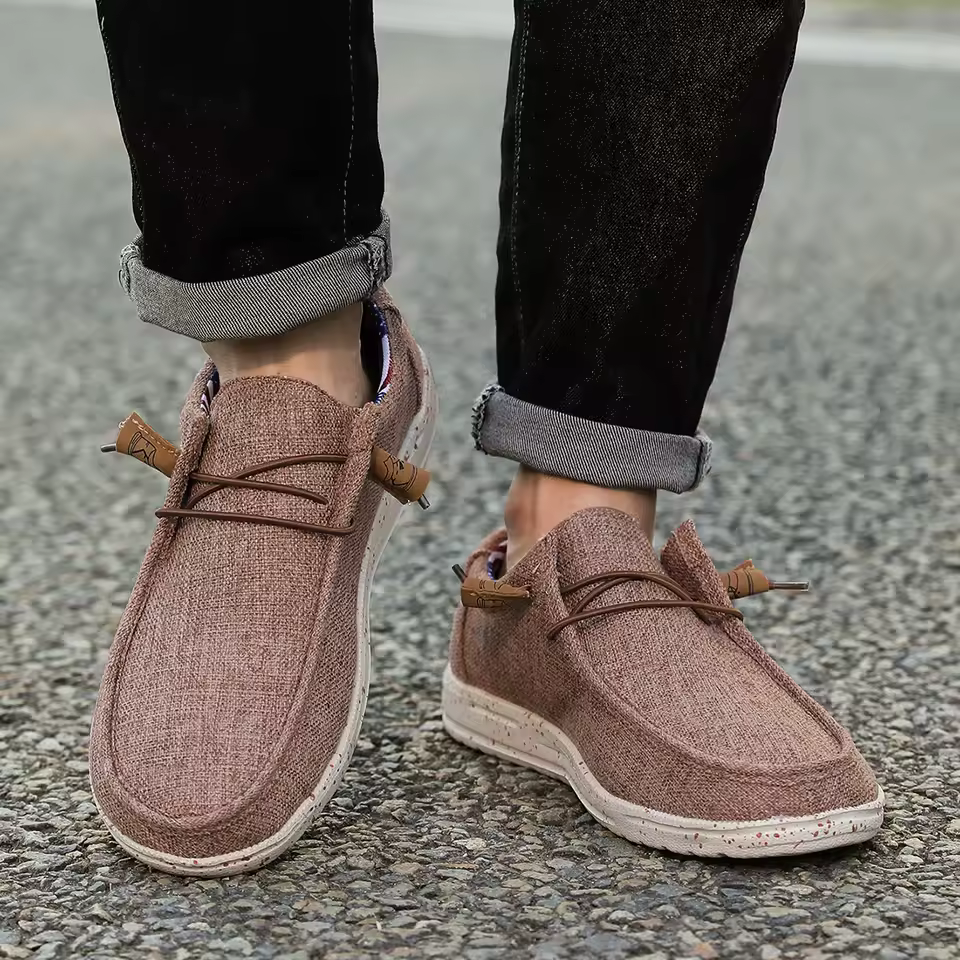 Breathable Slip on Flats Vulcanized Driving Walking Sneakers Men Casual Canvas Shoes - Image 4
