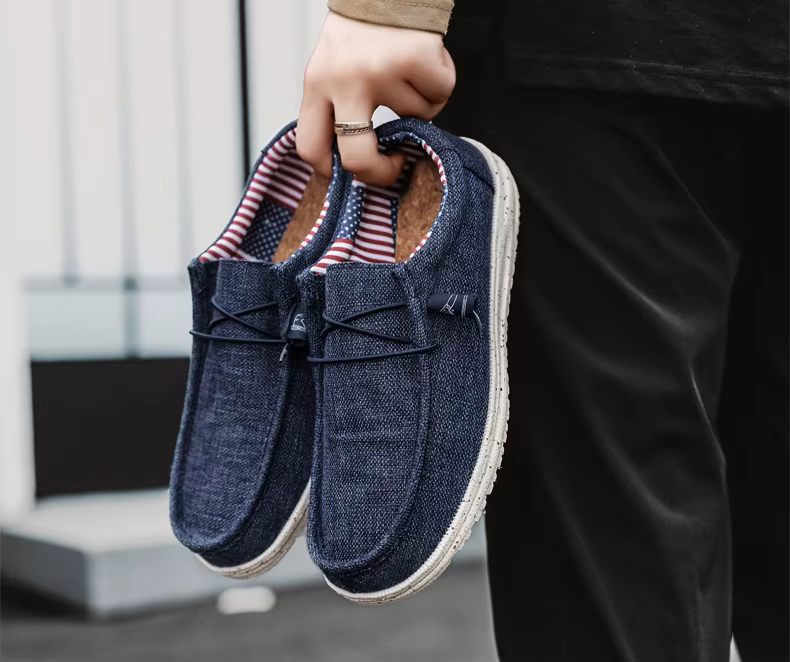 Breathable Slip on Flats Vulcanized Driving Walking Sneakers Men Casual Canvas Shoes - Image 8