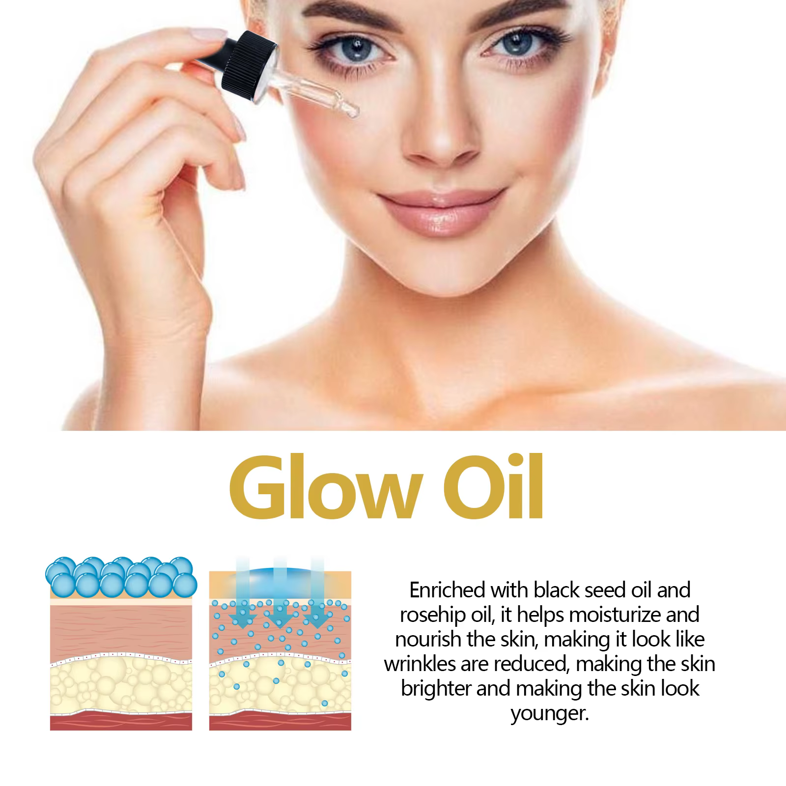 Brightening Anti Aging Treatment Hydrating Moisturizer Wrinkle Reducer For Dry Skin Facial Oil - Image 5