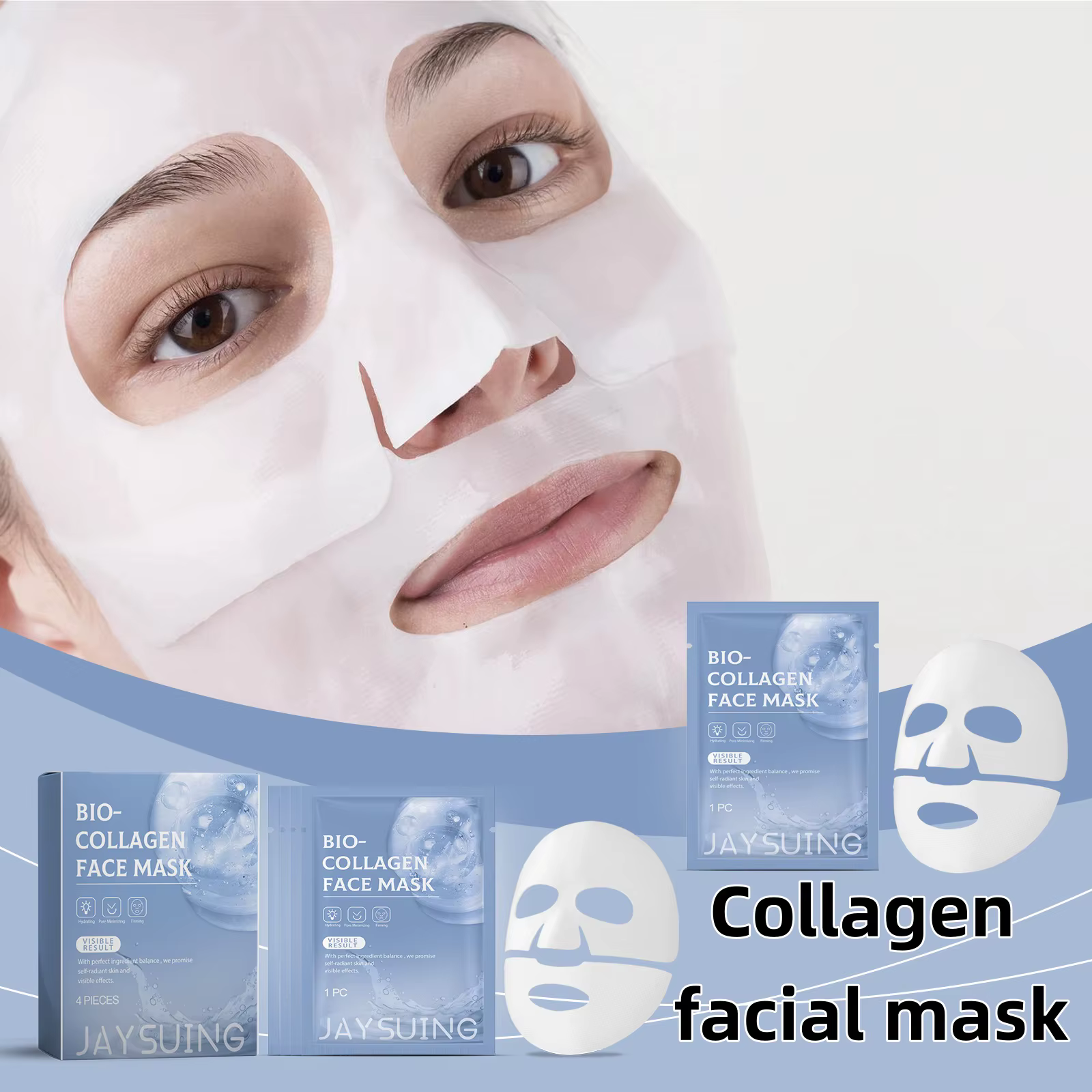 Brightens Skin Tone And Tightens Skin With Hyaluronic Collagen Hydrating Facial Mask