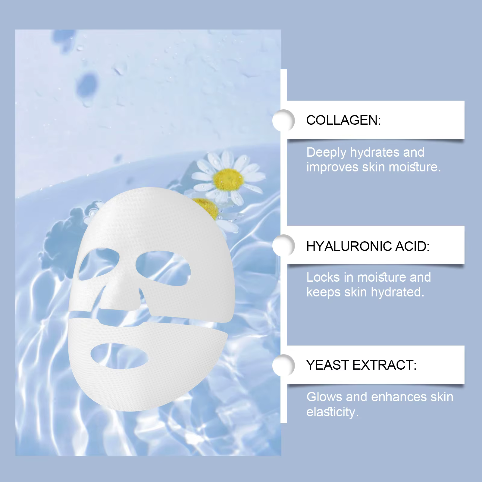 Brightens Skin Tone And Tightens Skin With Hyaluronic Collagen Hydrating Facial Mask - Image 5