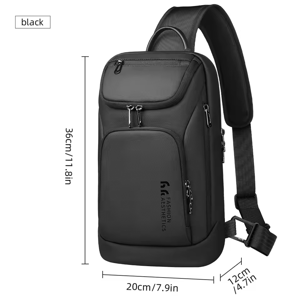 Business Crossbody Portable Shoulder Male Waterproof Travel Short Trip Chest Bag For 11 Inch iPad - Image 3
