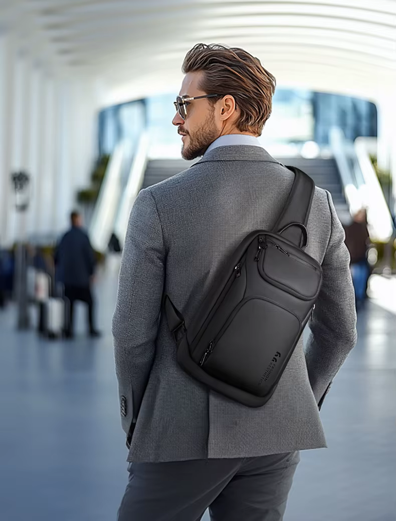 Business Crossbody Portable Shoulder Male Waterproof Travel Short Trip Chest Bag For 11 Inch iPad - Image 2