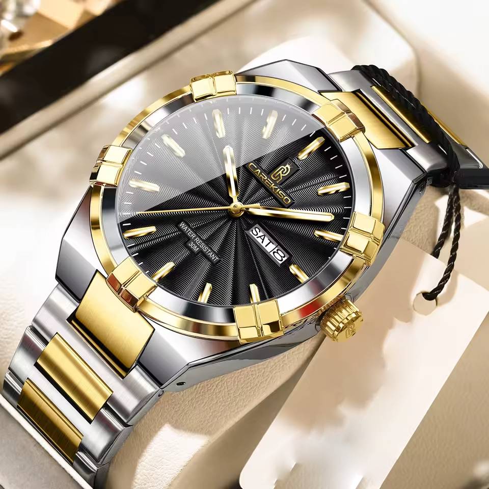 Business Men Clock Date Week Waterproof Luminous Quartz Man Wristwatch - Image 4