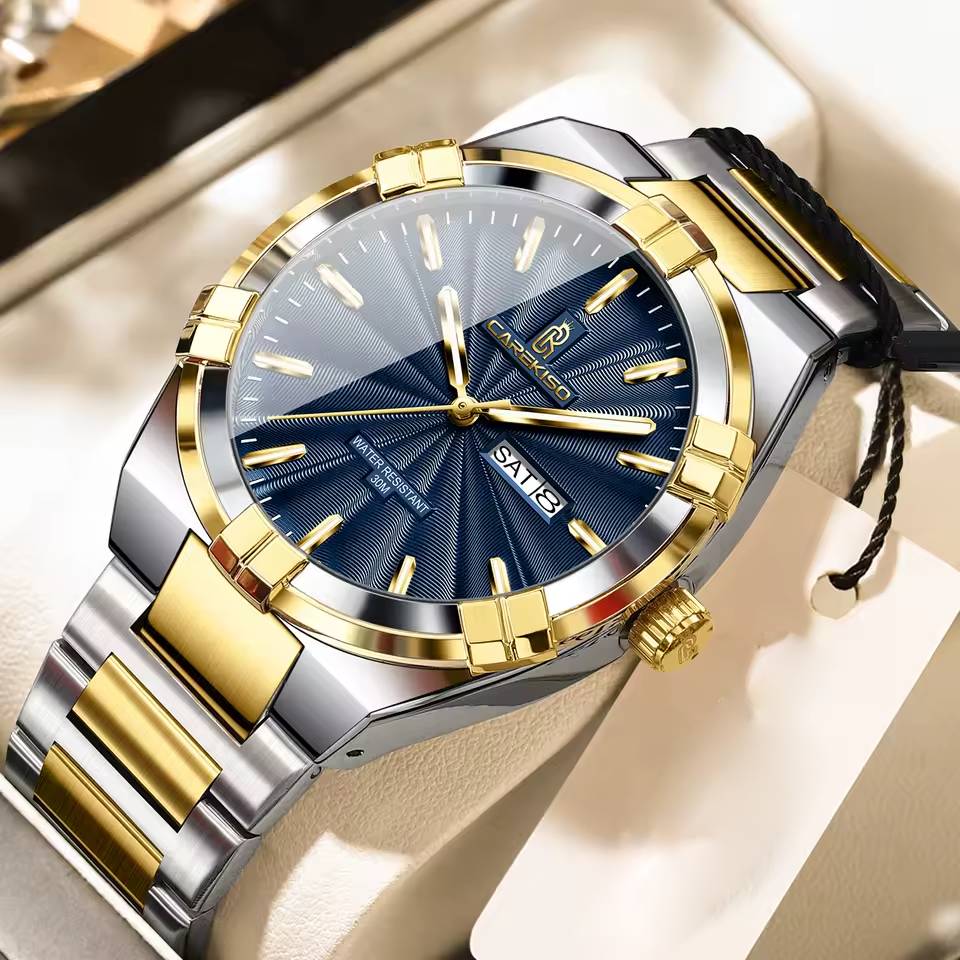 Business Men Clock Date Week Waterproof Luminous Quartz Man Wristwatch - Image 5