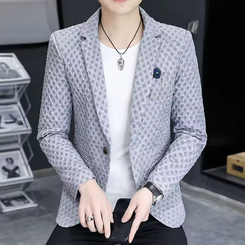 Business Style Single Breasted Leisure Banquet Shopping Slim-fit Blazer