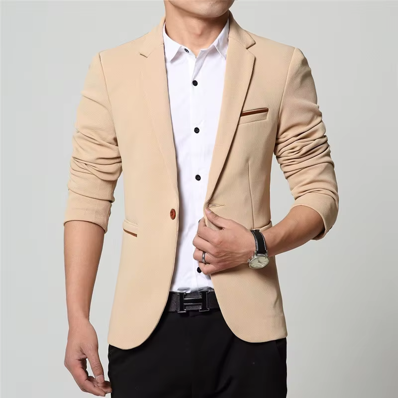 Business Style Tatting Single Breasted Slim Fit Plus Size Blazer Suit