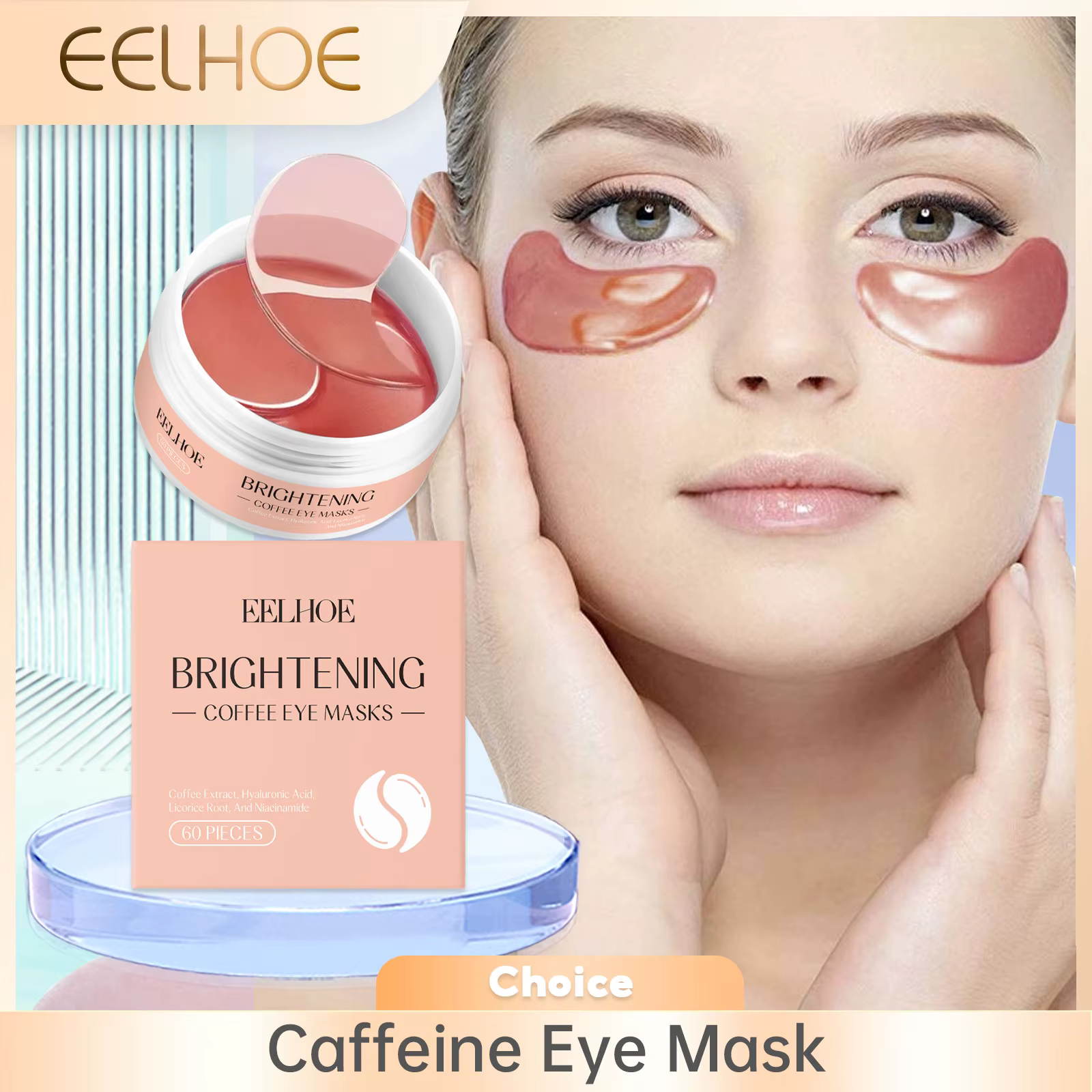 Caffeine Eye Mask Anti Dark Circles Puffyness Firming Lifting Fade Fine Lines Eyes Patche
