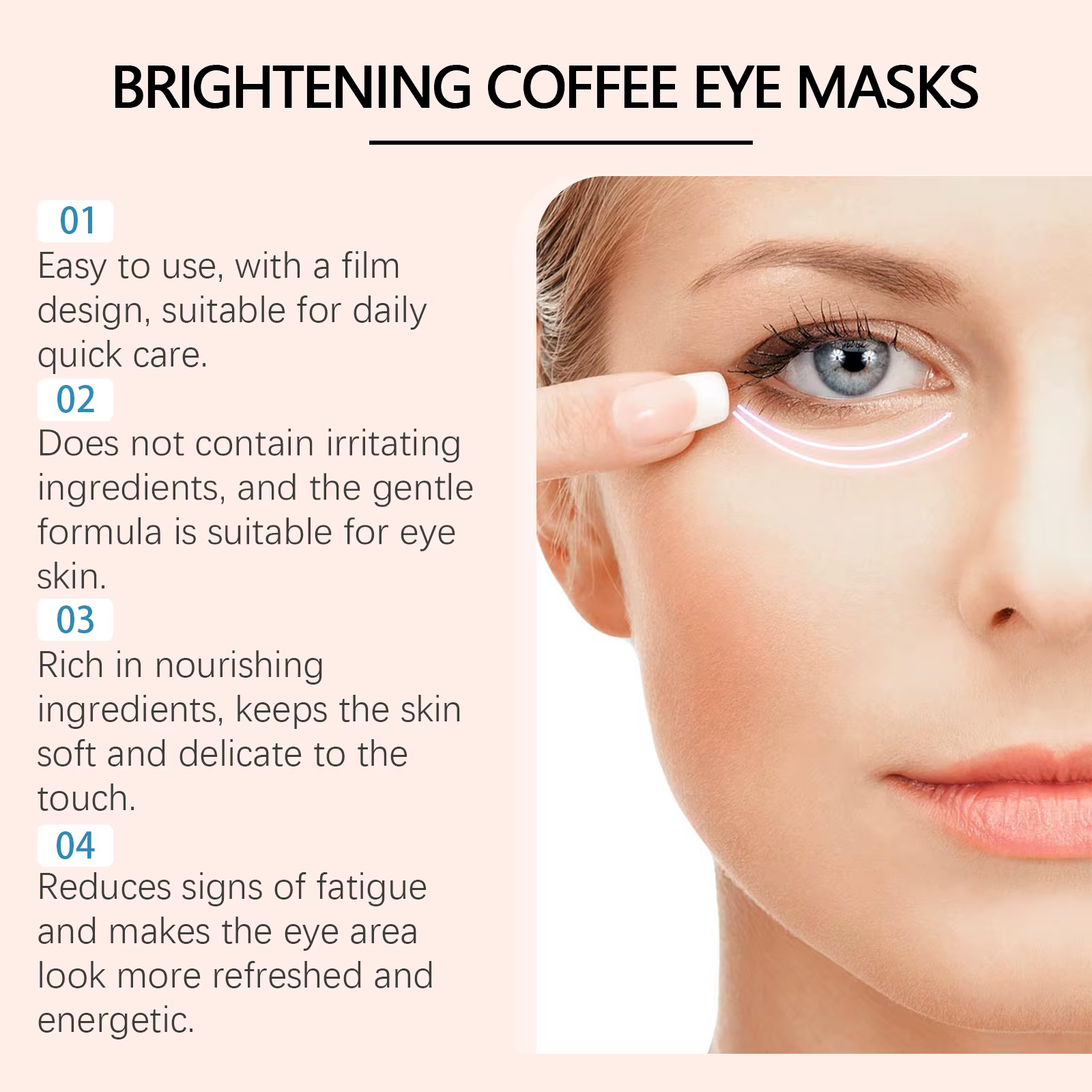 Caffeine Eye Mask Anti Dark Circles Puffyness Firming Lifting Fade Fine Lines Eyes Patche - Image 5