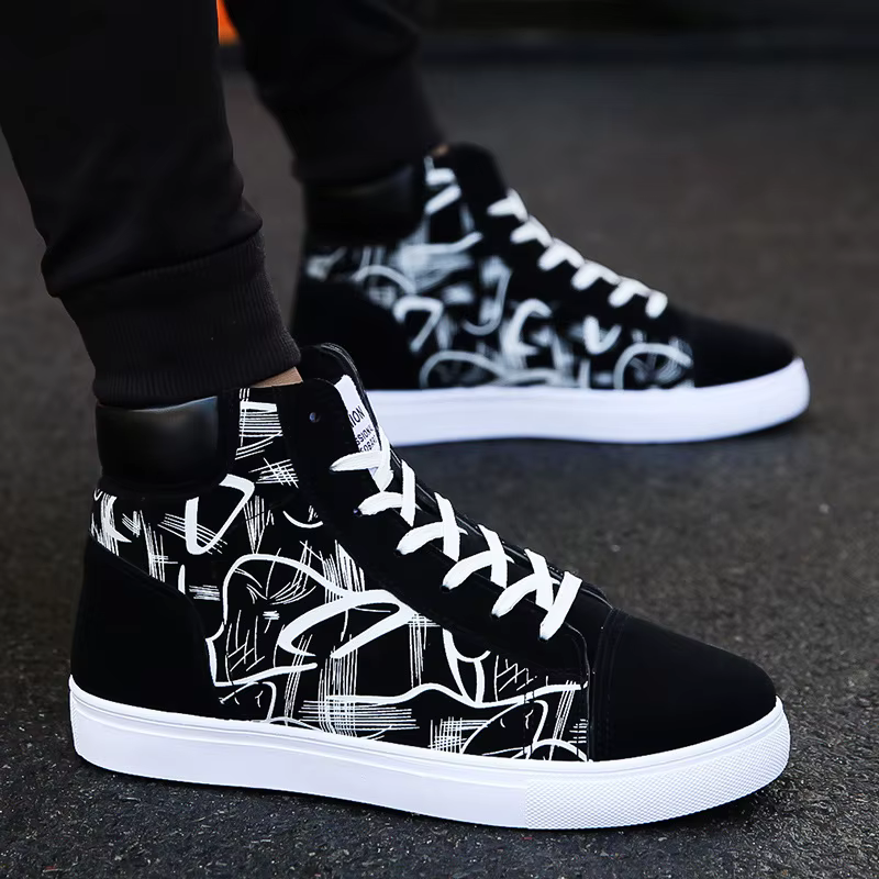 Canvas Trend Winter Youth Board High Top Flat Bottom Sports Shoes - Image 2