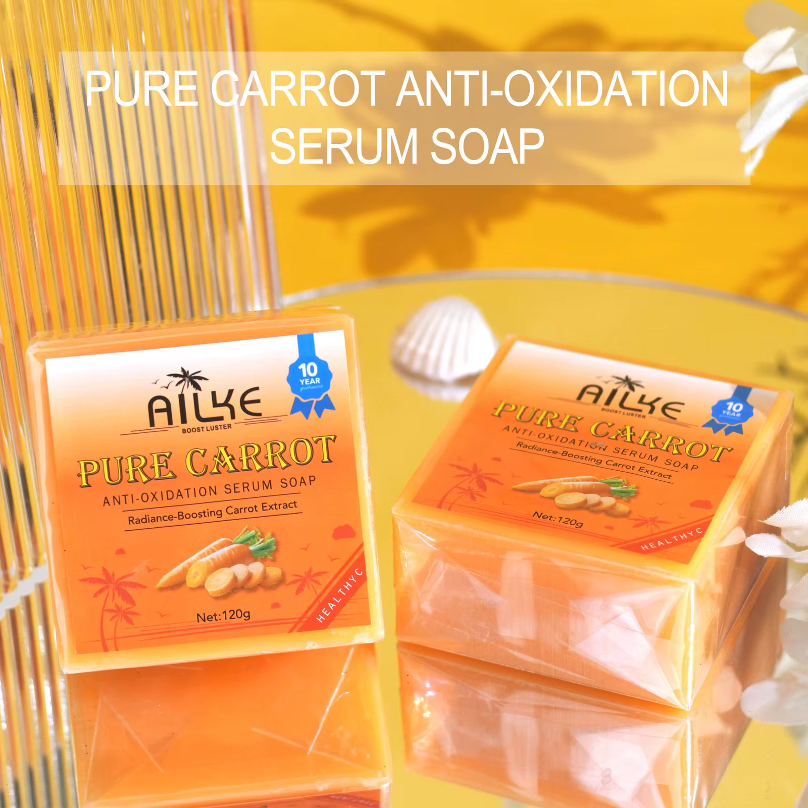 Carrot, Vitamin C&E, Cleaning And Moisturizing, Smooth and Soft Skin, Brightening Soap - Image 2