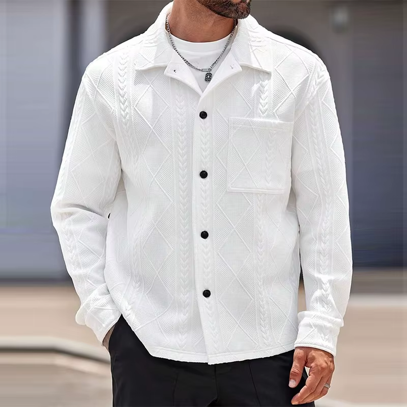Casual Button-down High Quality Solid Color Knitted Long Sleeve Coat - Image 5