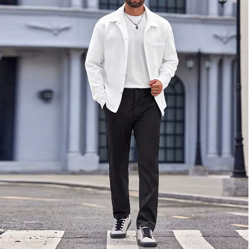 Casual Button-down High Quality Solid Color Knitted Long Sleeve Coat - Image 2