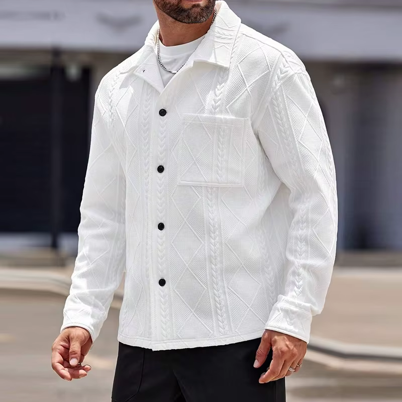 Casual Button-down High Quality Solid Color Knitted Long Sleeve Coat - Image 4