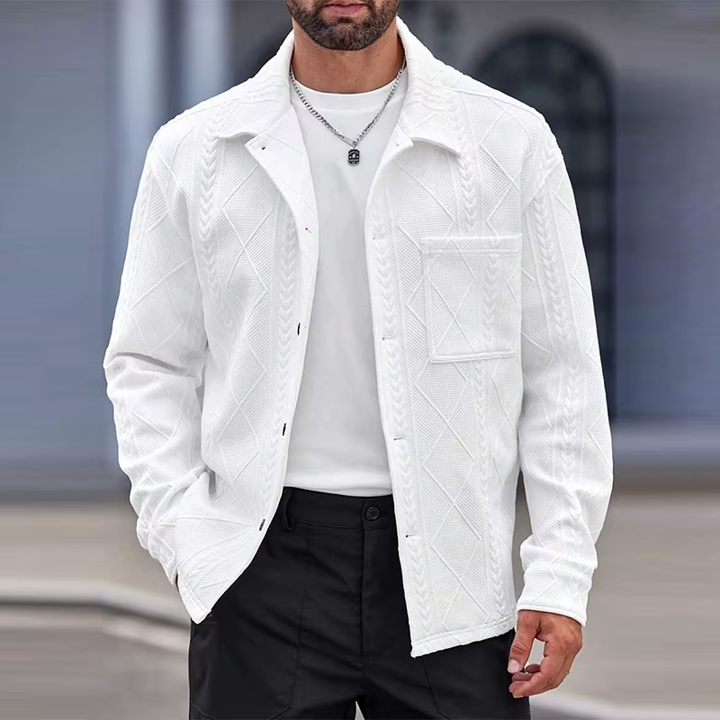 Casual Button-down High Quality Solid Color Knitted Long Sleeve Coat - Image 3