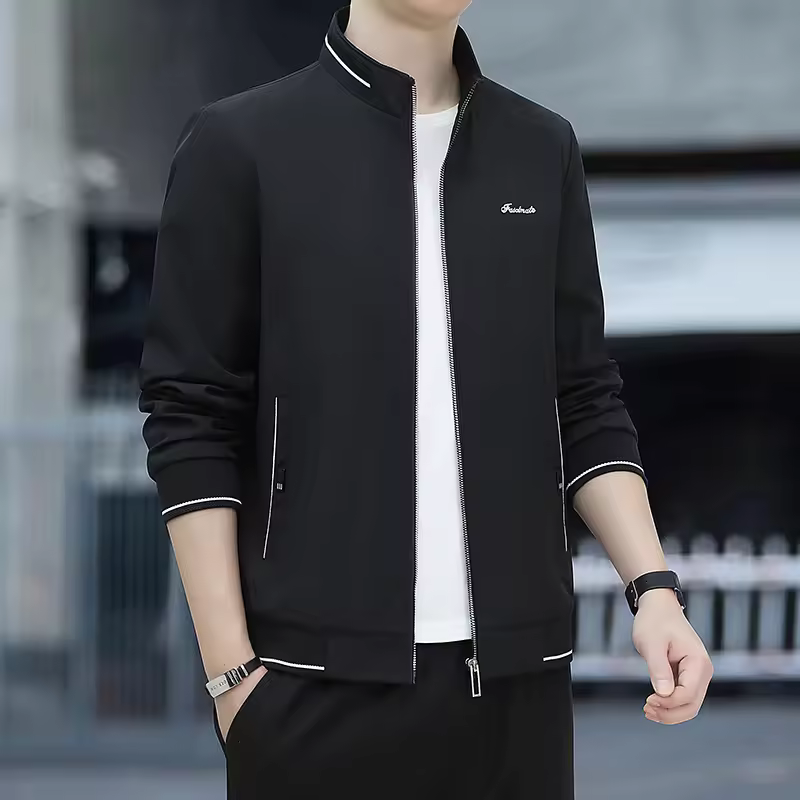 Casual Comfortable Breathable Sweat Absorption Lapel Neckline Jacket - Image 6
