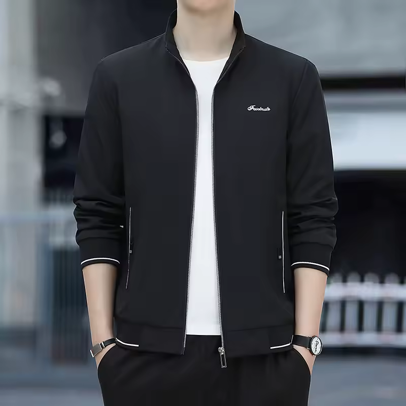 Casual Comfortable Breathable Sweat Absorption Lapel Neckline Jacket - Image 5