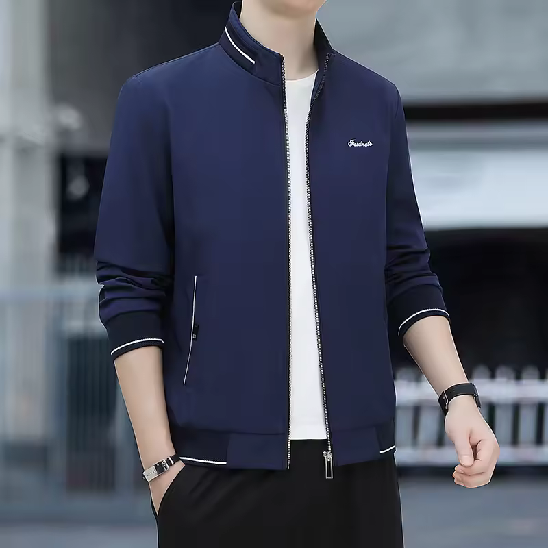 Casual Comfortable Breathable Sweat Absorption Lapel Neckline Jacket - Image 4