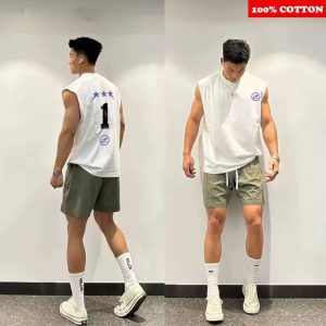 Casual Cotton Sleeveless Fitness Run Vest Quick Dry Top