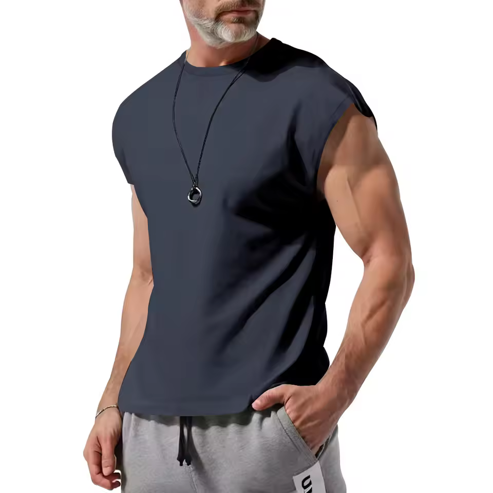 Casual Cross-Border Sleeveless Youth Loose Thin Vest Men - Image 7