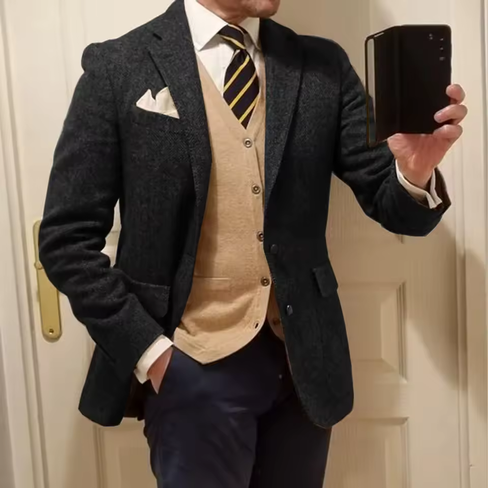 Casual Elegant Single Breasted Man Suit Jackets Coat Stage Clothing Clothing