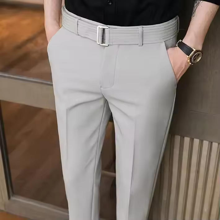 Casual High Quality Side Stripe Mid Waist Slims Breathable Golf Pants