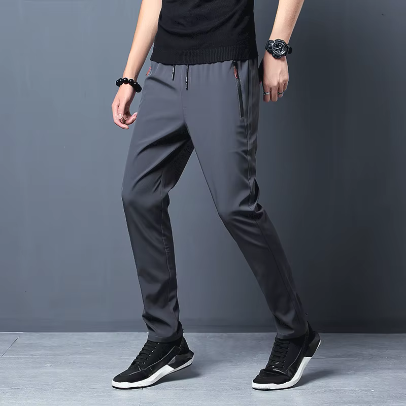 Casual Ice Silk Quick Drying Sports Straight Slim Fit Pants