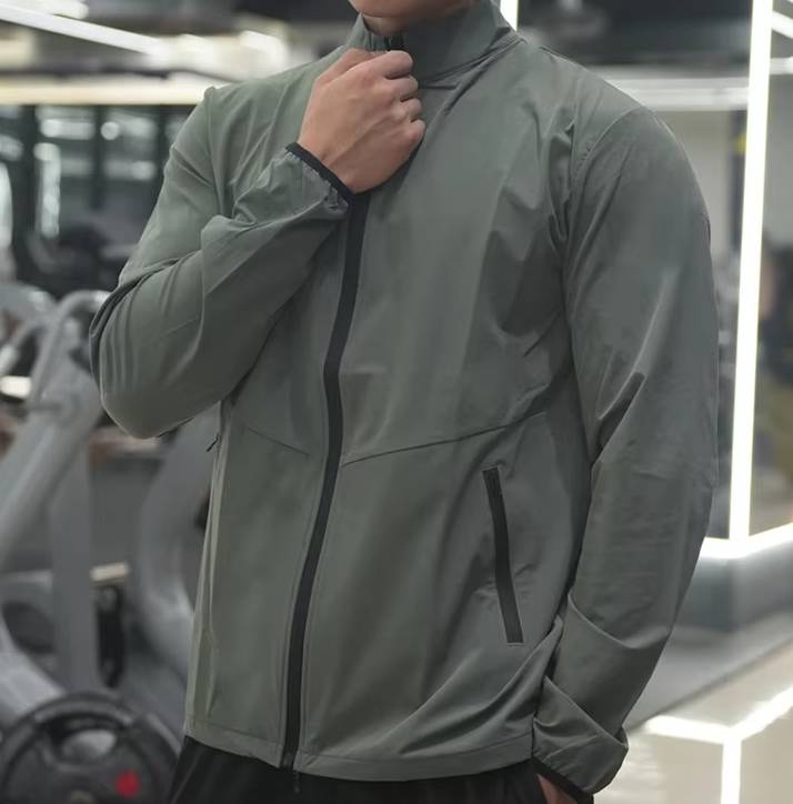 Casual Jogging Outdoor Stand-up Collar Fitness Running Gym Outerwear Loose Jacket