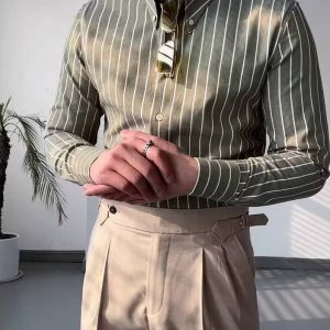 Casual Single Breasted Long Sleeve Loose Fit Office Shirt