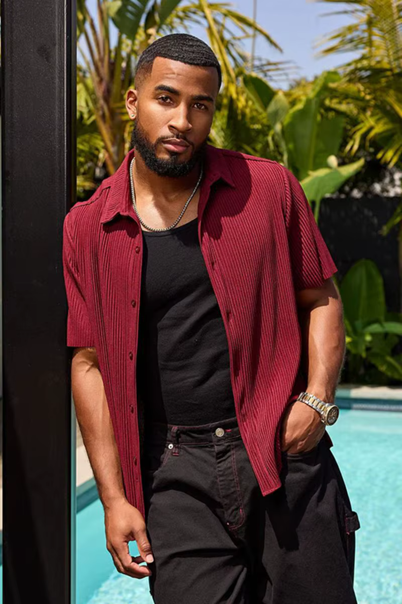 Casual Summer Plus Size Striped Jacquard Loose Collar Running Sports Shirt