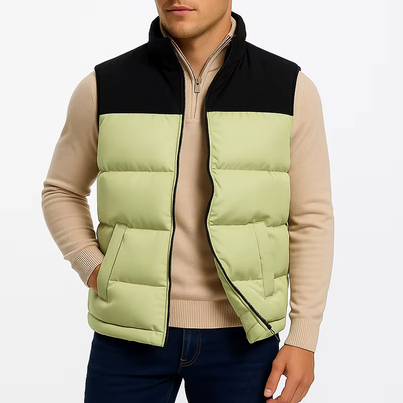 Casual Warm Puffy Outdoor Sleeveless Lightweight Water-Resistant Men's Vest Jackets