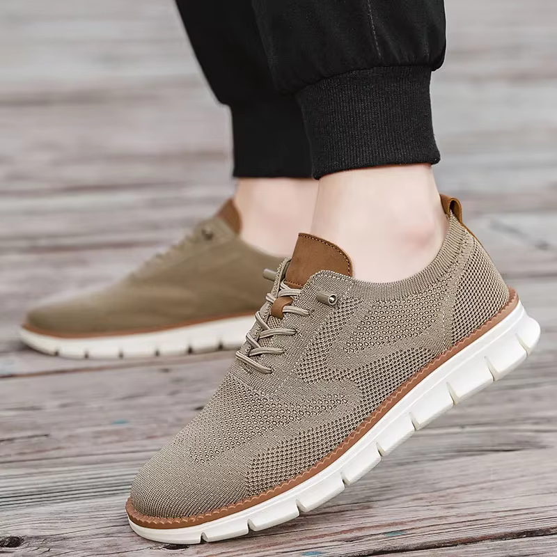 Classic Breathable Brogue Flats Cushioning Color Blocking Design Versatile Sneakers lightweight Men Casual Shoes - Image 2
