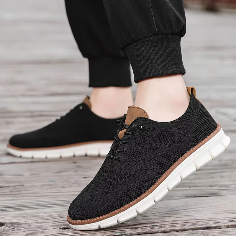 Classic Breathable Brogue Flats Cushioning Color Blocking Design Versatile Sneakers lightweight Men Casual Shoes - Image 6